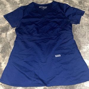 Navy blue greys anatomy scrubs. tops small,bottoms small petite, hemmed for 5’1”